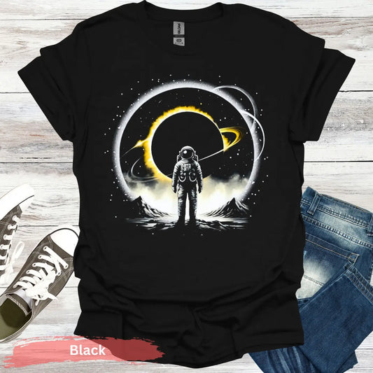 Astronaut Solar Eclipse T-shirt - S / Black - Physical Item