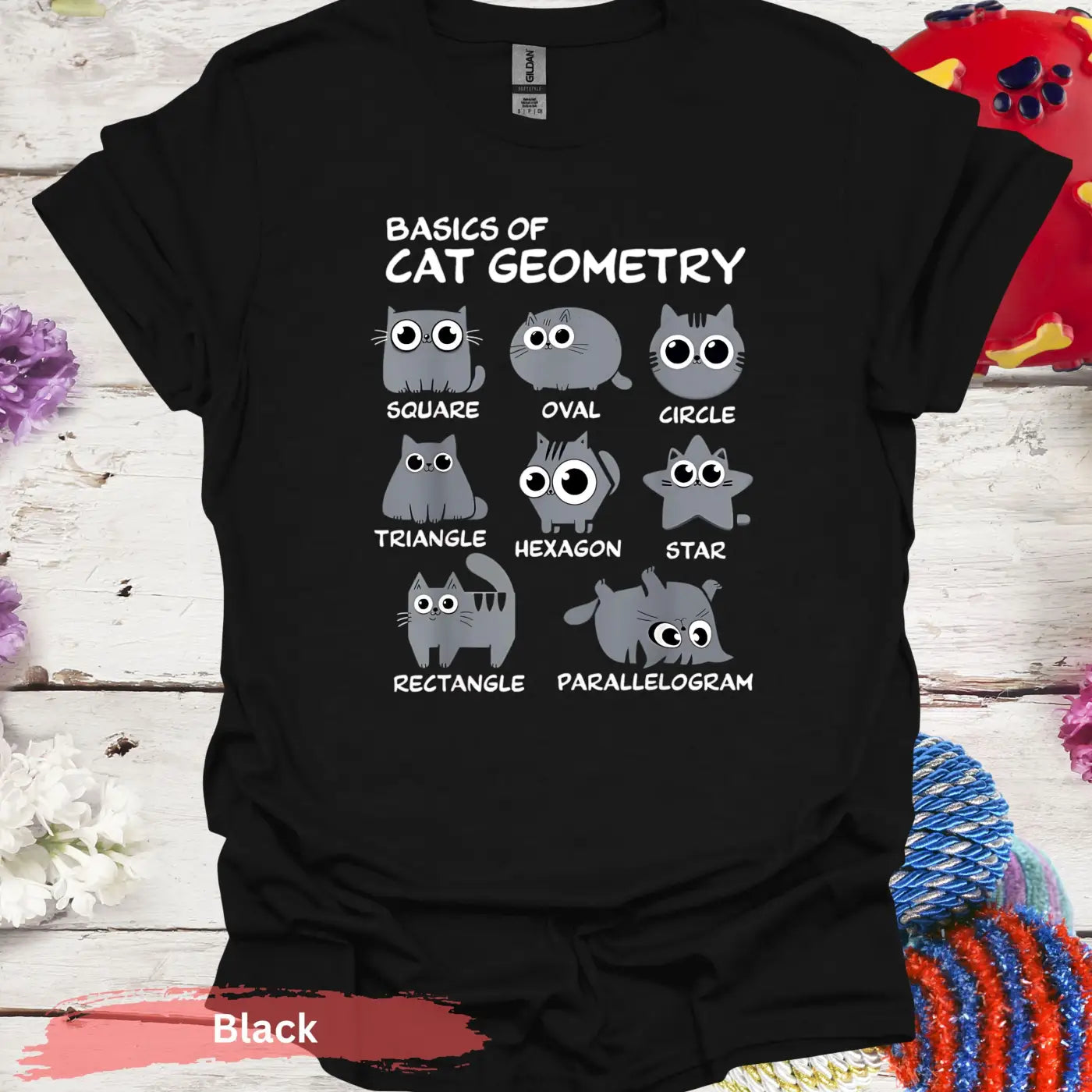 Basics of Cat Geometry Shirt - S / Black - Physical Item