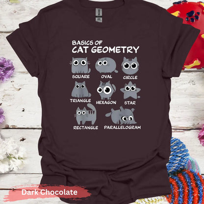 Basics of Cat Geometry Shirt - S / Dark Chocolate - Physical Item