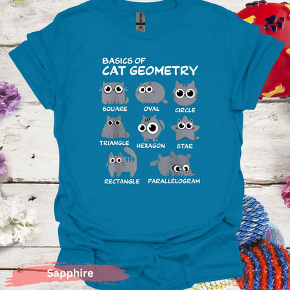 Basics of Cat Geometry Shirt - S / Sapphire - Physical Item