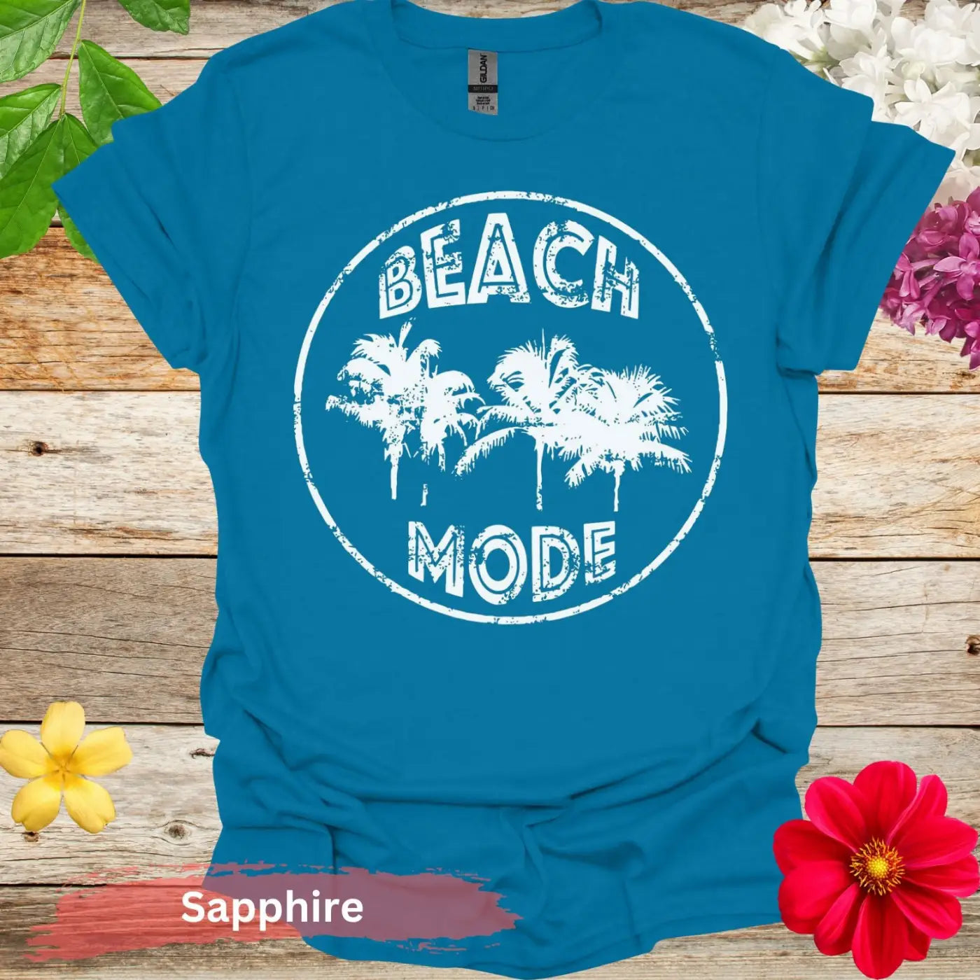 Beach Mode Grunge Graphic T-Shirt - S / Sapphire - Physical Item