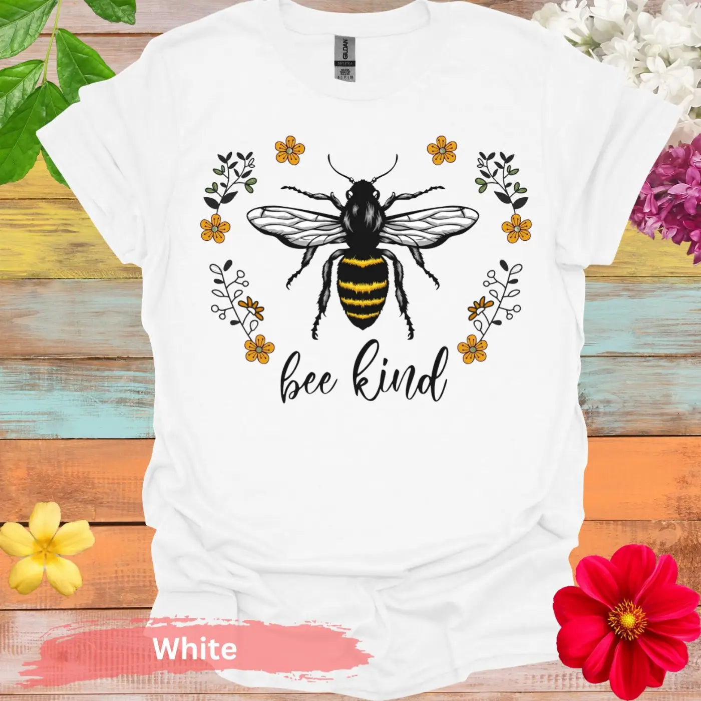 Bee Kind Graphic Floral T-Shirt - Physical Item