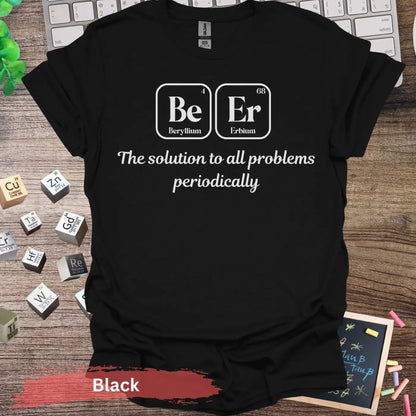 Beer Periodic Table T-Shirt - S / Black - Physical Item