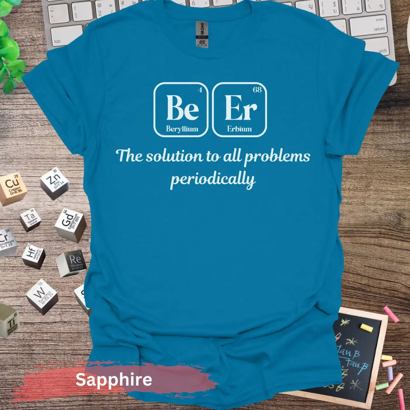 Beer Periodic Table T-Shirt - S / Sapphire - Physical Item