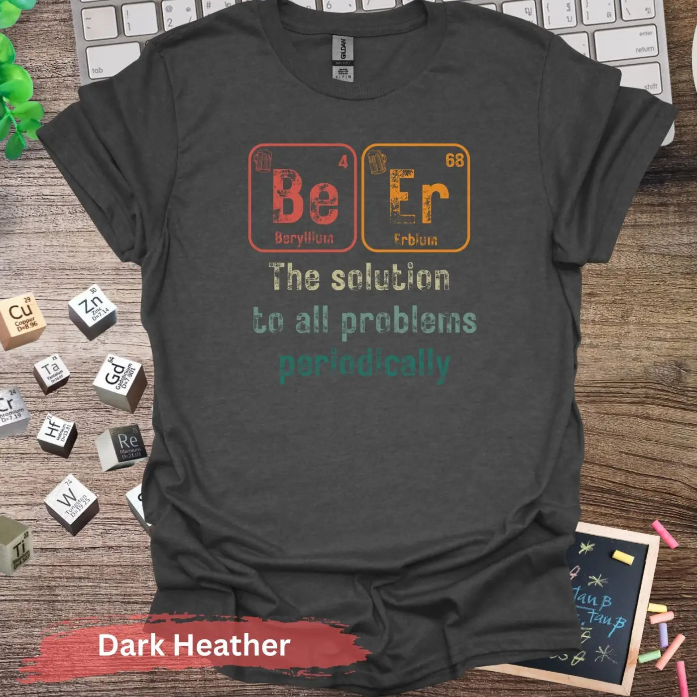 Beer the solution to all problems T-Shirt - Dark Heather / S - Physical Item