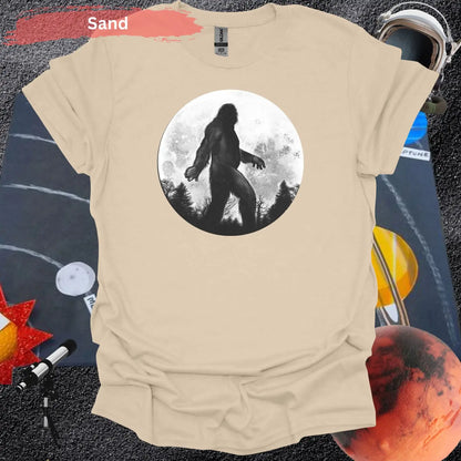 Bigfoot Silhouette Under Full Moon T-Shirt - S / Sand - Physical Item