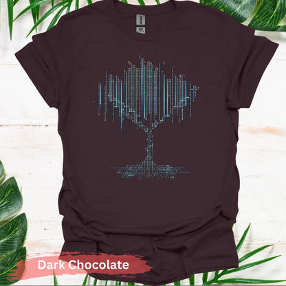 Binary Code Tree T-shirt - S / Dark Chocolate - Physical Item