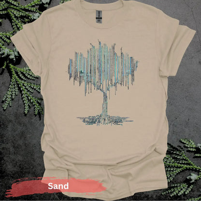 Binary Code Tree T-shirt - S / Sand - Physical Item