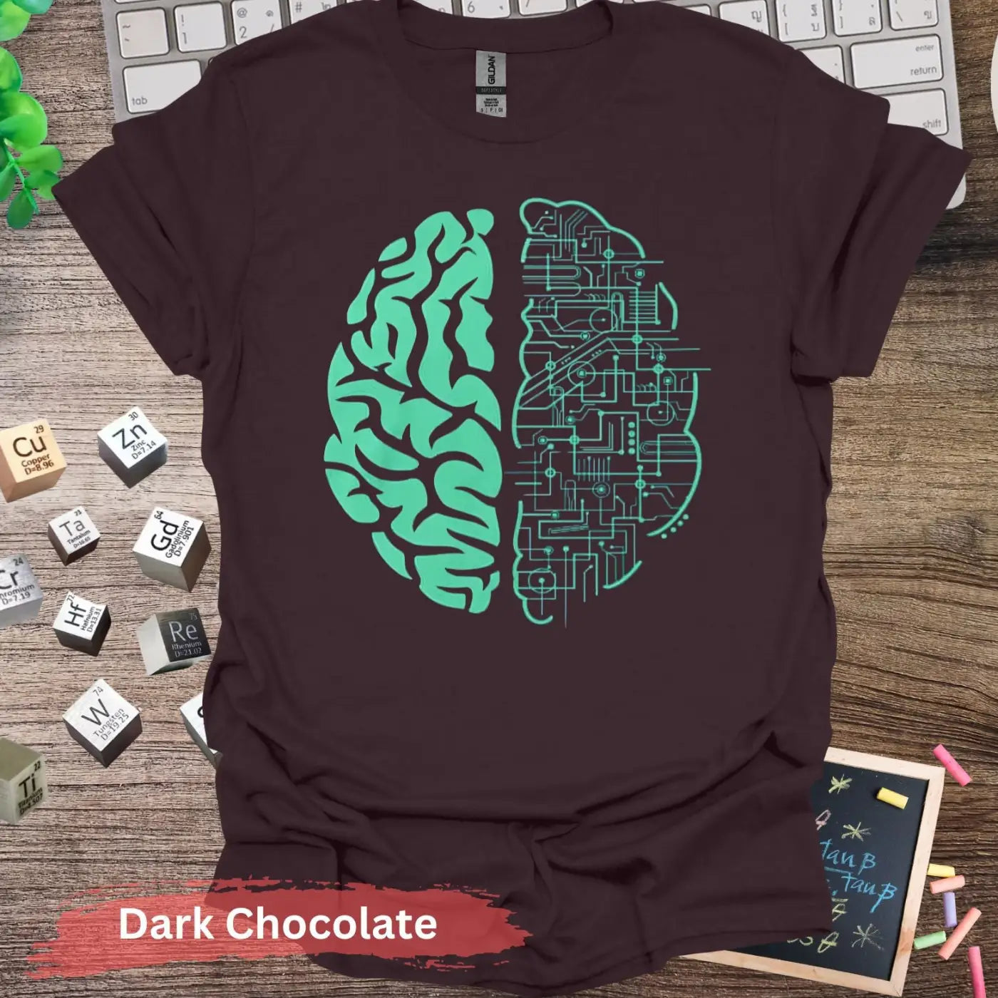 Brain Circuit T-shirt - S / Dark Chocolate - Physical Item