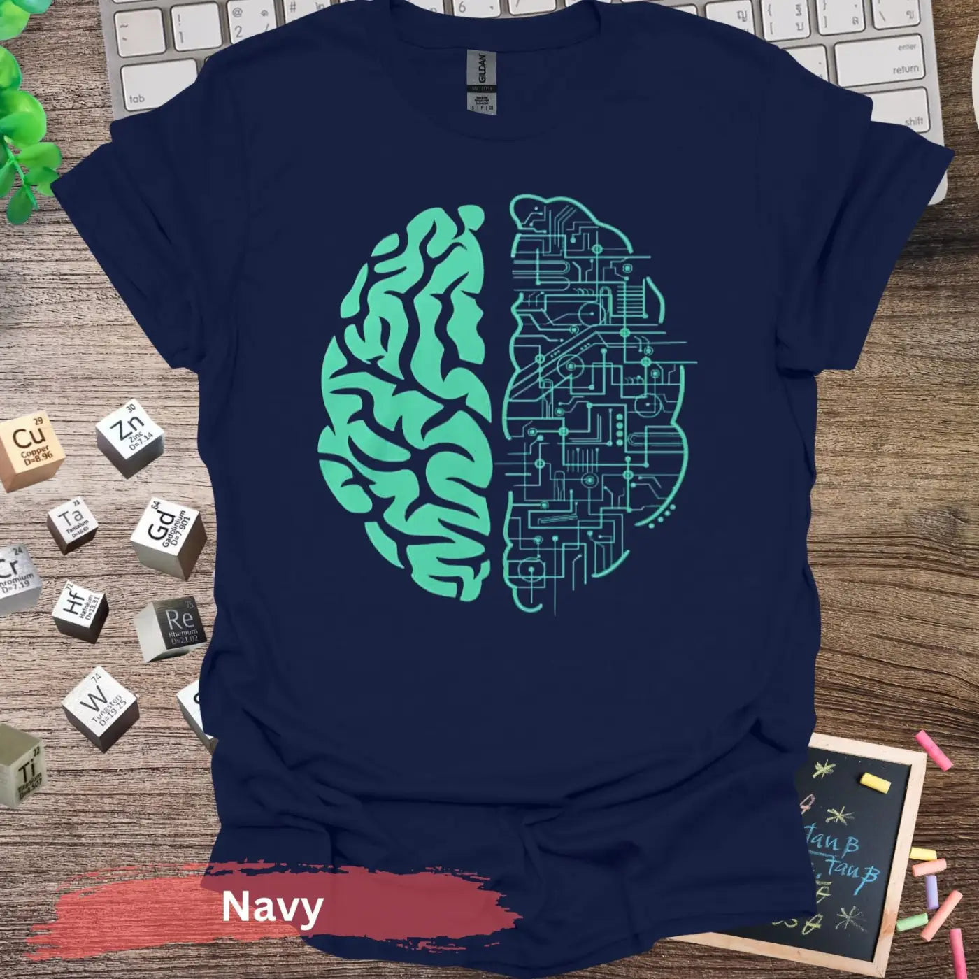 Brain Circuit T-shirt - S / Navy - Physical Item