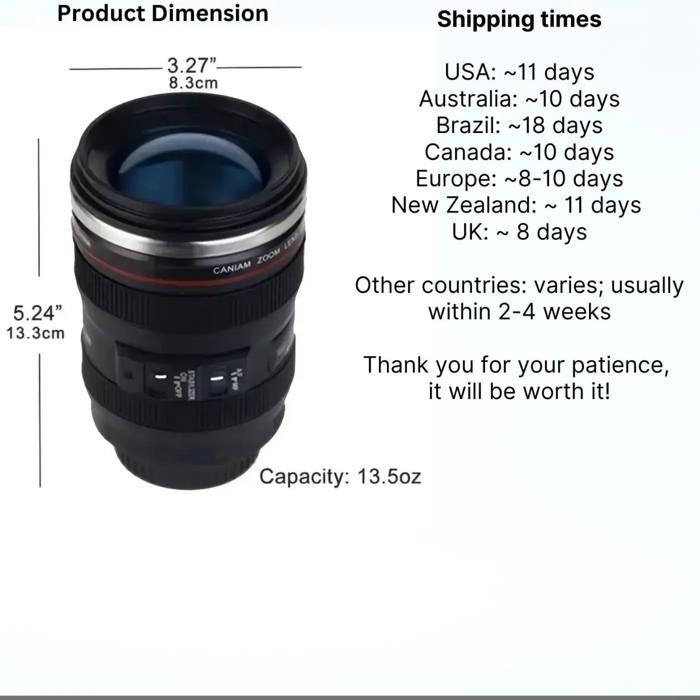 Camera Lens Coffee and Tea Mug