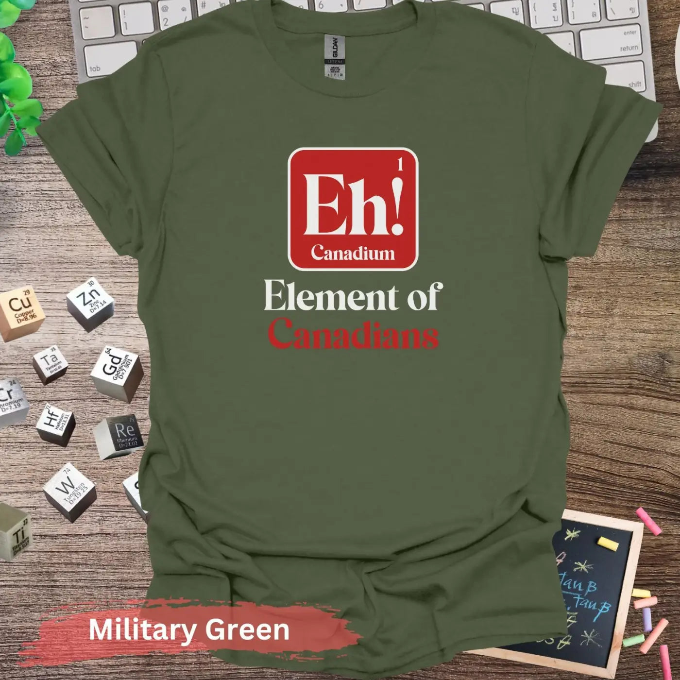 Canadium Eh! Canadians T-Shirt - S / Military Green - Physical Item