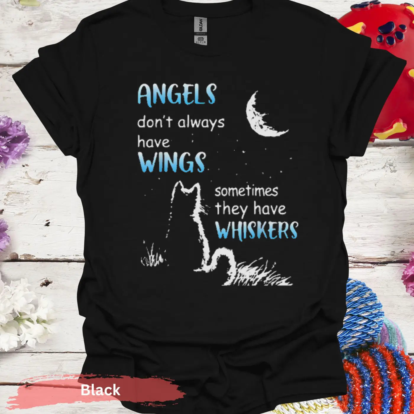 Cat Angels T-Shirt - S / Black - Physical Item