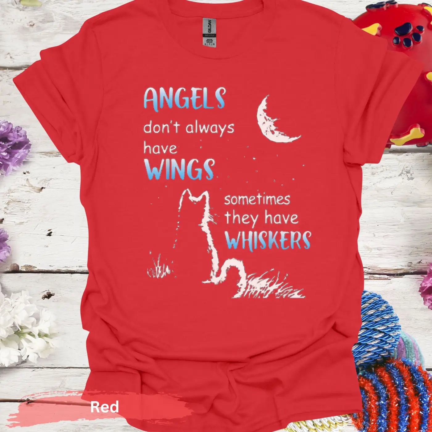 Cat Angels T-Shirt - S / Red - Physical Item