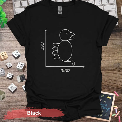 Cat Bird Axis T-shirt - S / Black - Physical Item