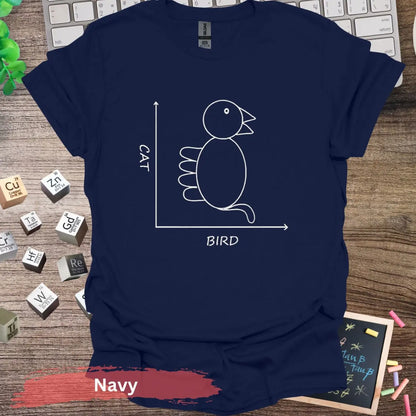 Cat Bird Axis T-shirt - S / Navy - Physical Item