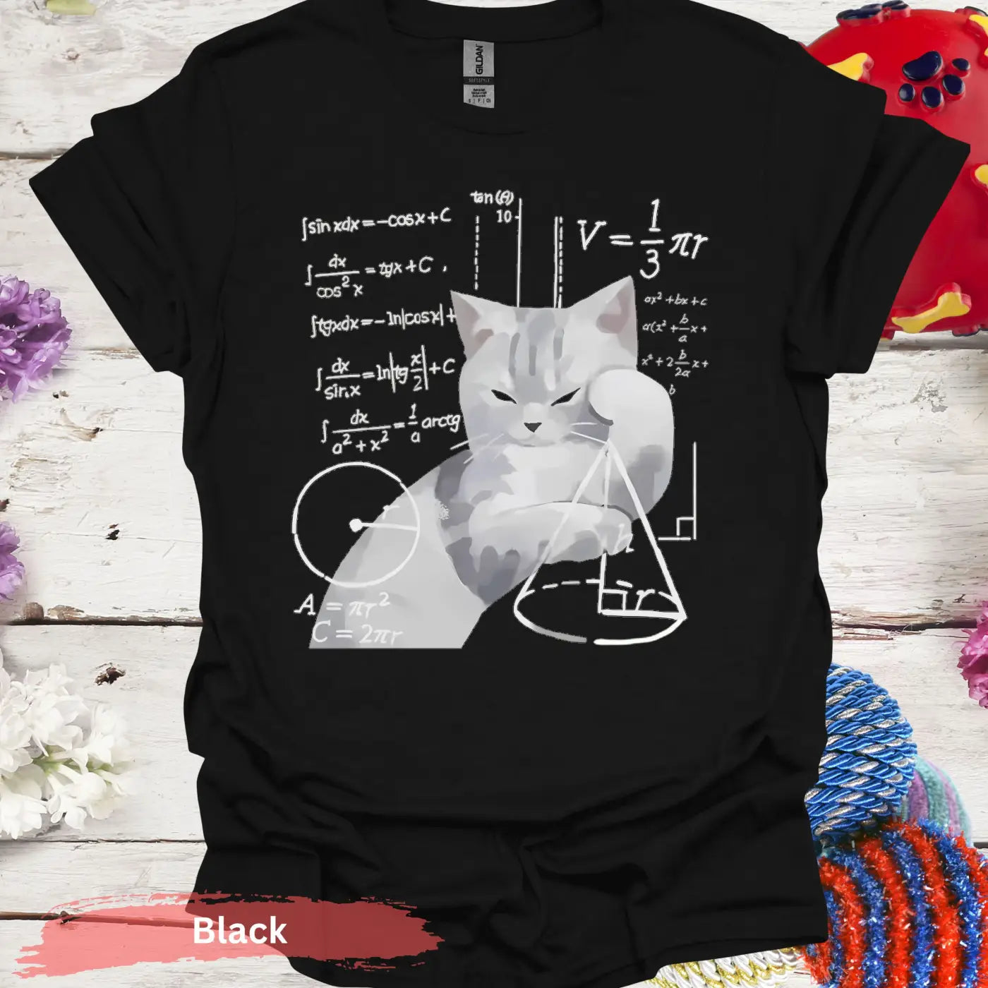 Cat Formula T-shirt - S / Black - Physical Item