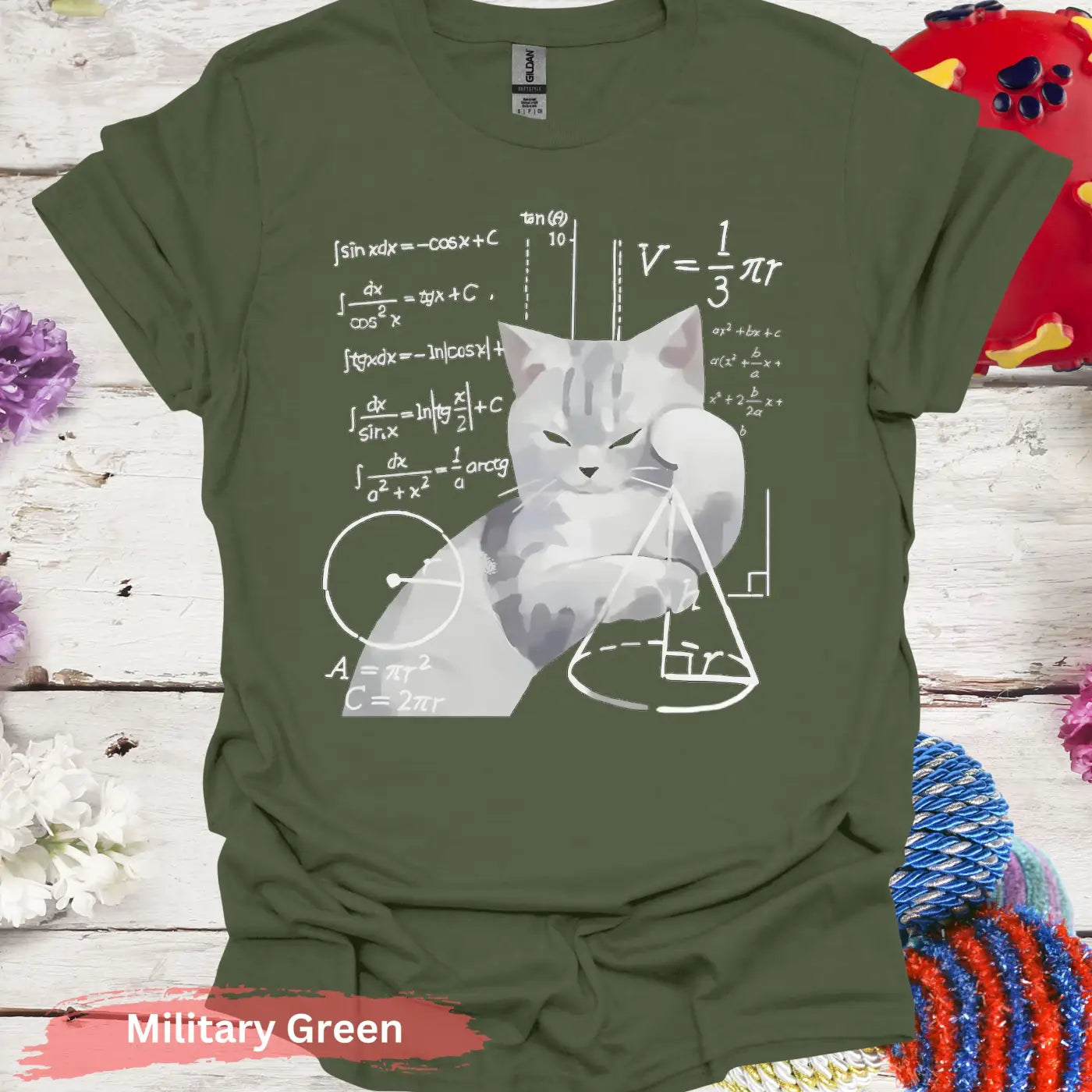 Cat Formula T-shirt - S / Military Green - Physical Item