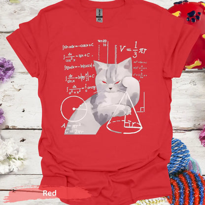 Cat Formula T-shirt - S / Red - Physical Item