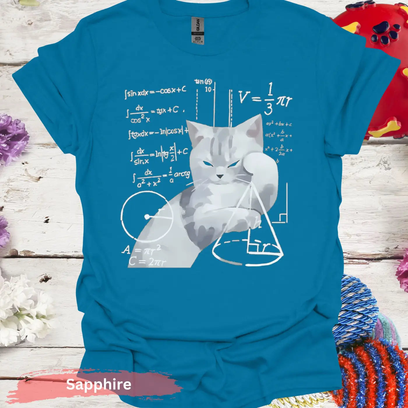 Cat Formula T-shirt - S / Sapphire - Physical Item