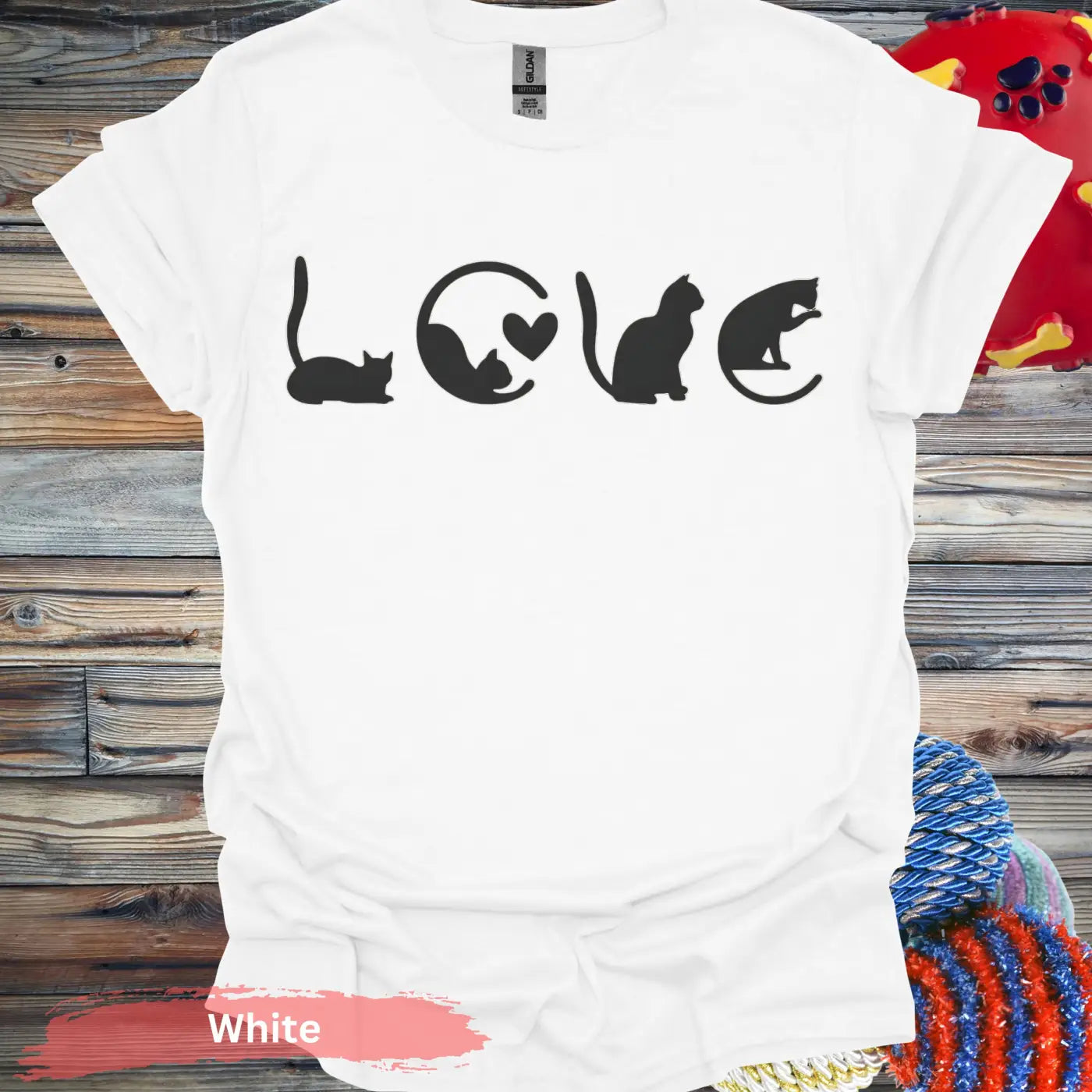 Cat Love T-Shirt - S / White - Physical Item