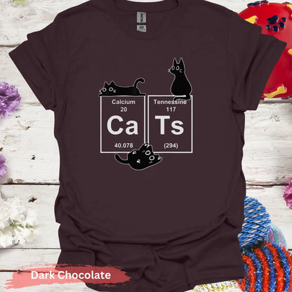 Cat Periodic Table T-shirt - S / Dark Chocolate - Physical Item