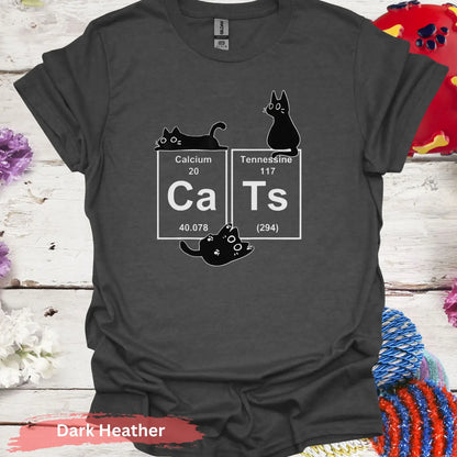 Cat Periodic Table T-shirt - S / Dark Heather - Physical Item