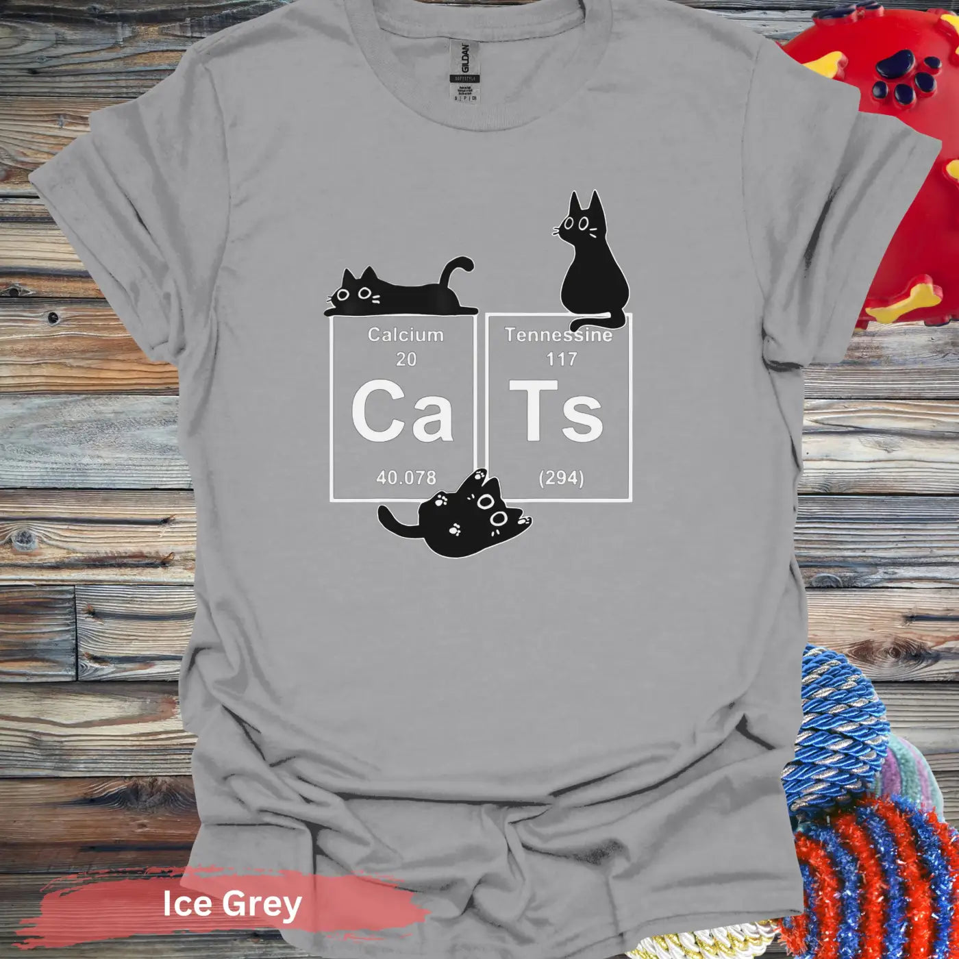 Cat Periodic Table T-shirt - S / Ice Grey - Physical Item