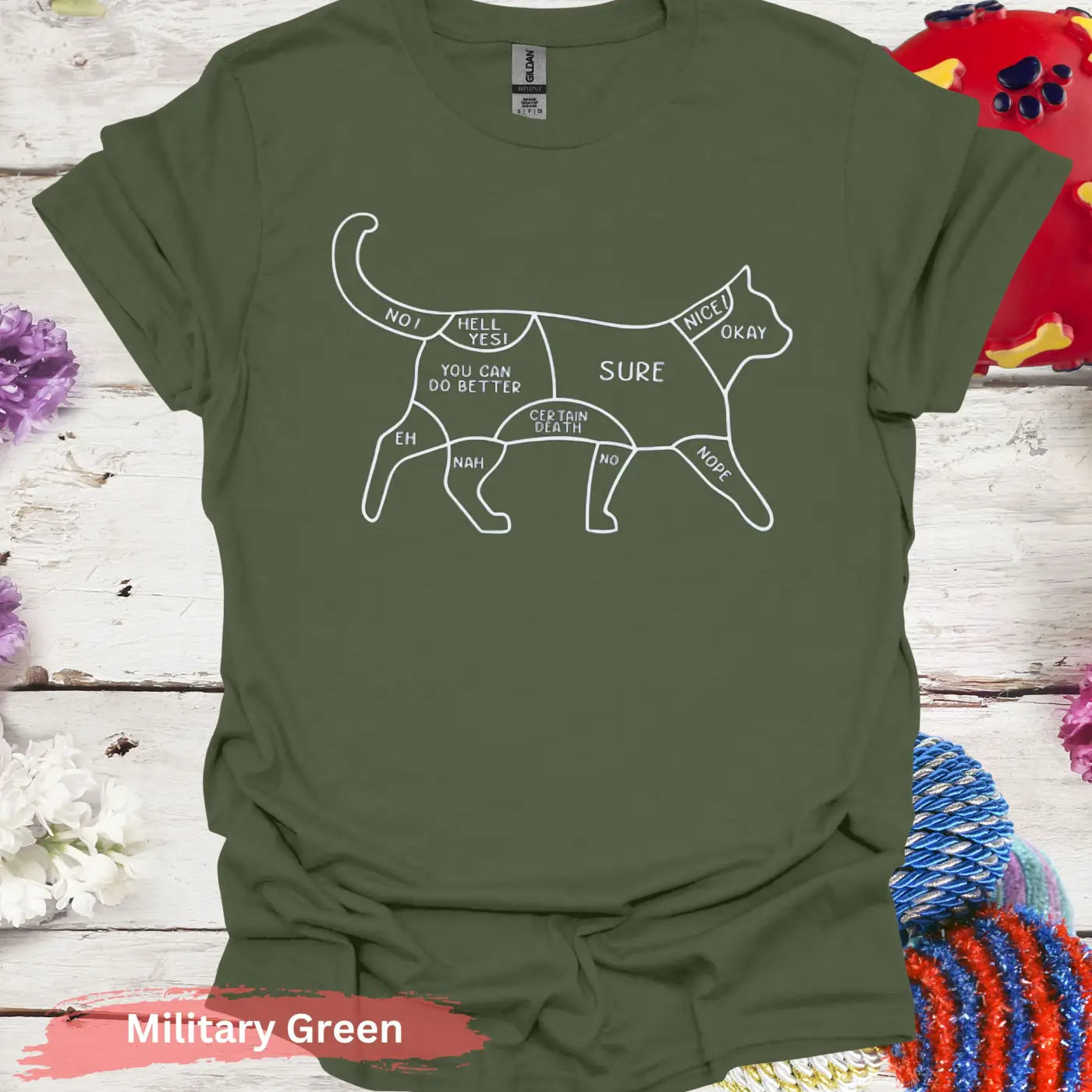 Cat Petting Guide with Mood Zones T-shirt - Physical Item