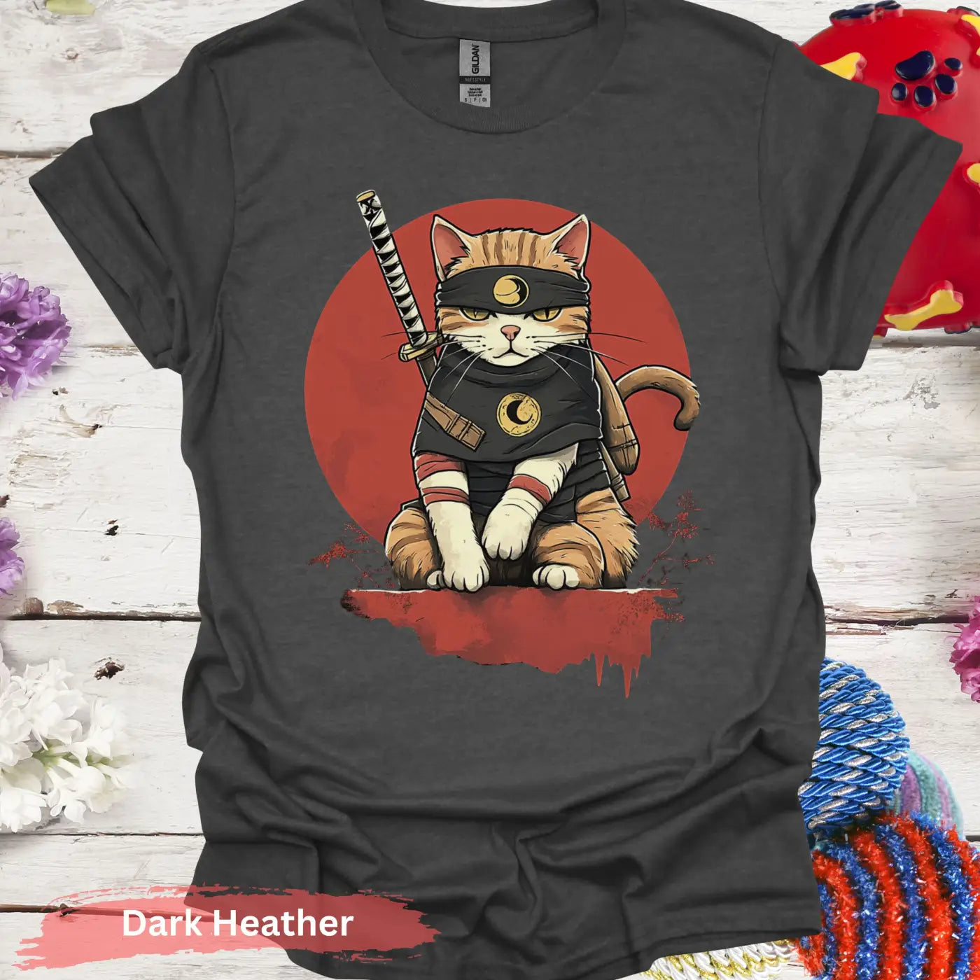 Cat Shinobi T-shirt - S / Dark Heather - Physical Item