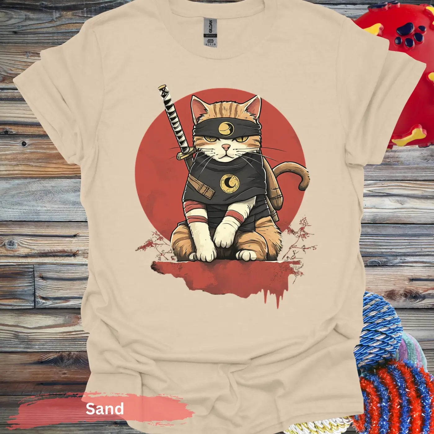 Cat Shinobi T-shirt - S / Sand - Physical Item