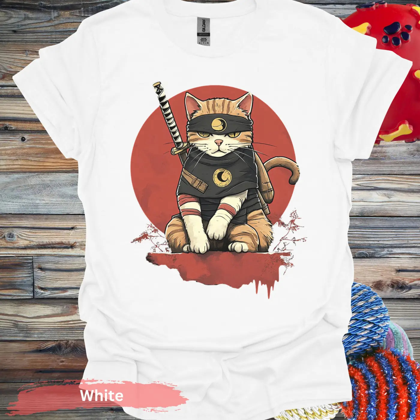 Cat Shinobi T-shirt - S / White - Physical Item