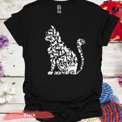 Cat Silhouette of Tiny Cats T-shirt - S / Black - Physical Item