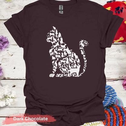 Cat Silhouette of Tiny Cats T-shirt - S / Dark Chocolate - Physical Item