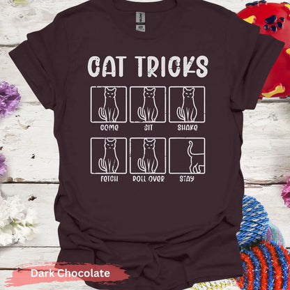 Cat Tricks T-shirt - S / Dark Chocolate - Physical Item