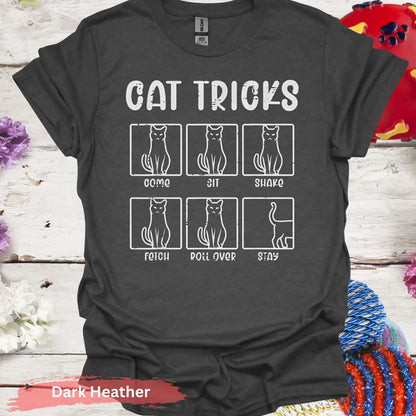 Cat Tricks T-shirt - S / Dark Heather - Physical Item