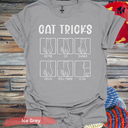 Cat Tricks T-shirt - S / Ice Grey - Physical Item