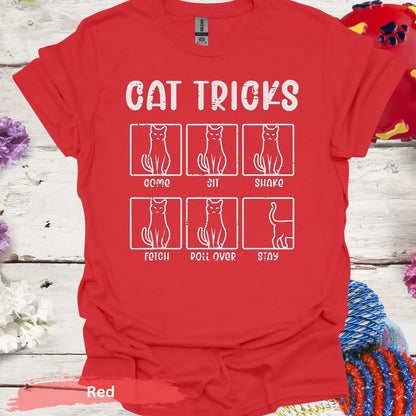 Cat Tricks T-shirt - S / Red - Physical Item