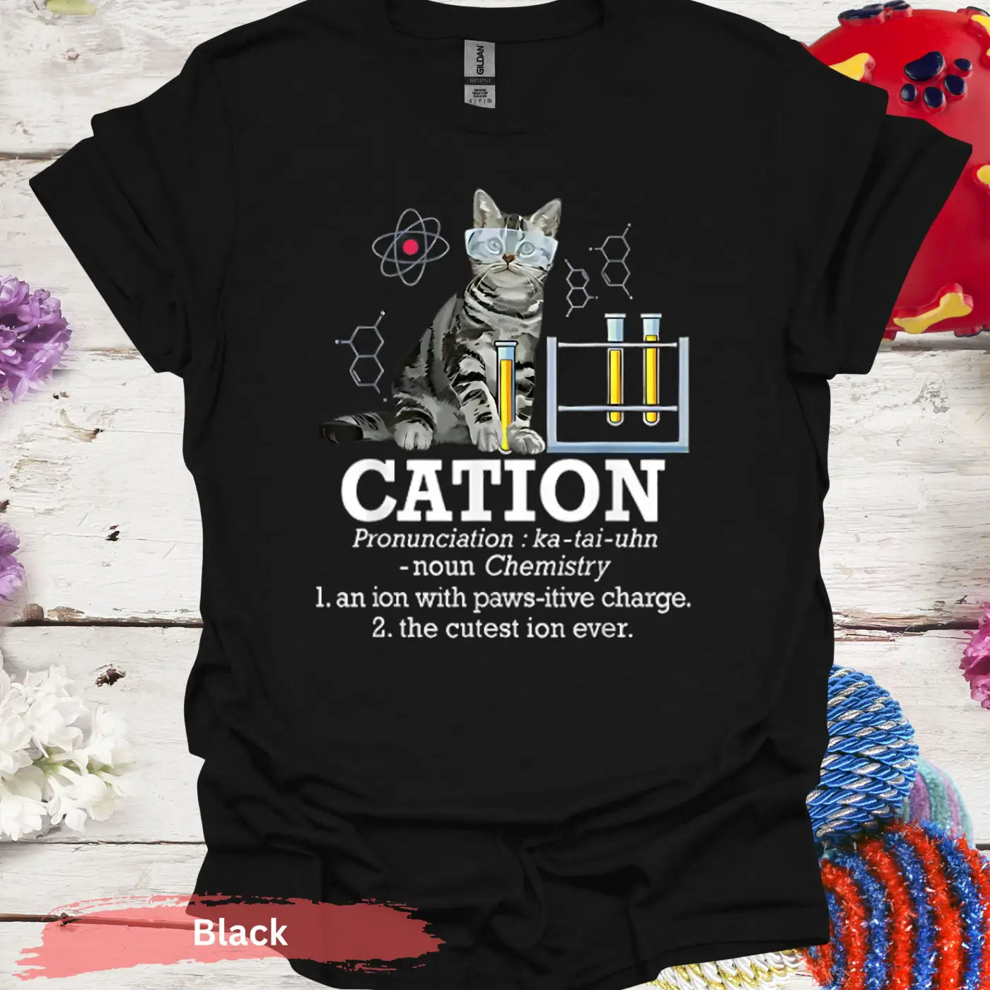 Cation Cat T-shirt - S / Black - Physical Item