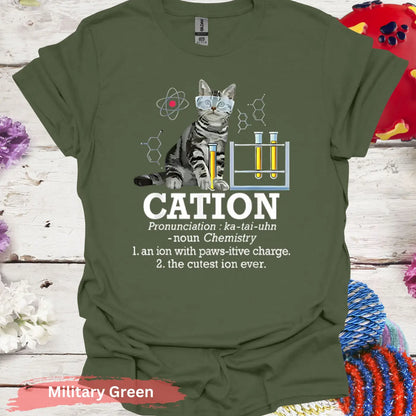 Cation Cat T-shirt - S / Military Green - Physical Item