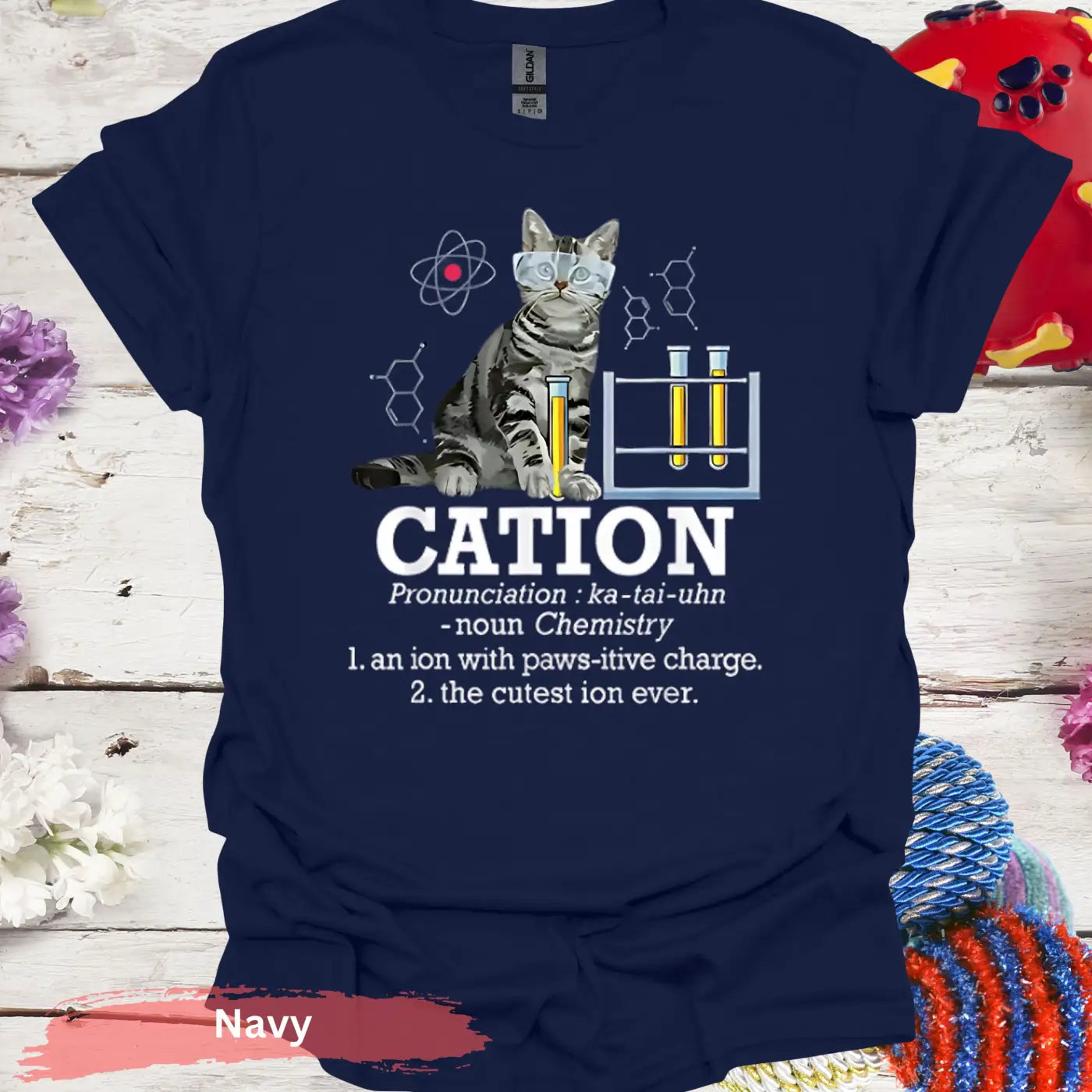 Cation Cat T-shirt - S / Navy - Physical Item