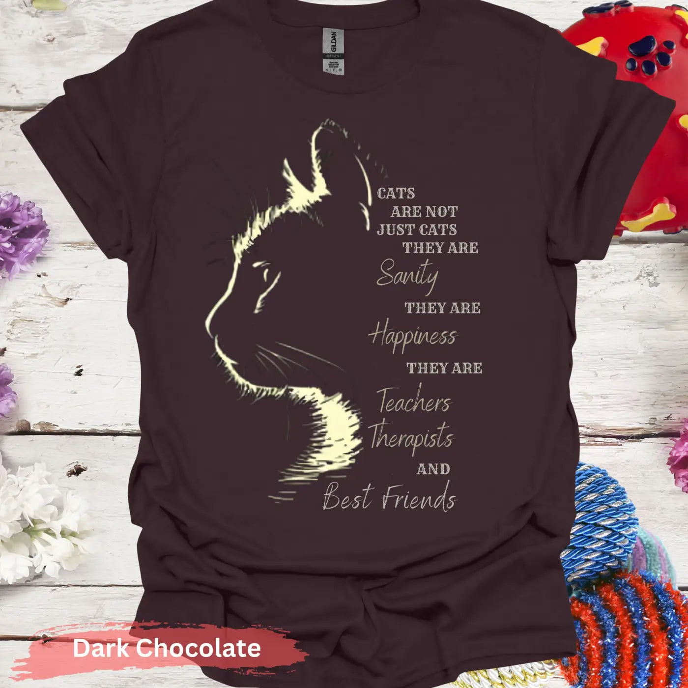 Cats Are Not Just T-shirt - S / Dark Chocolate - Physical Item