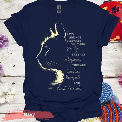 Cats Are Not Just T-shirt - S / Navy - Physical Item