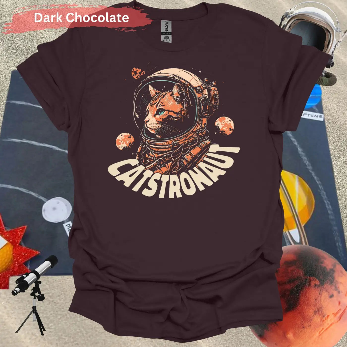 Catstronaut T-shirt - S / Dark Chocolate - Physical Item