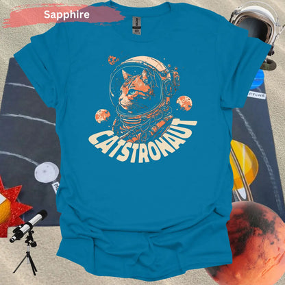 Catstronaut T-shirt - S / Sapphire - Physical Item