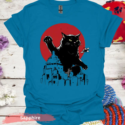 Catzilla T-shirt - S / Sapphire - Physical Item