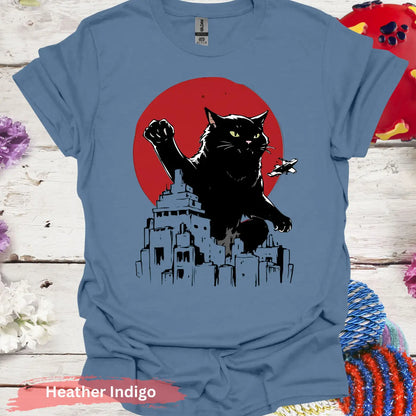 Catzilla T-shirt - S / Heather Indigo - Physical Item