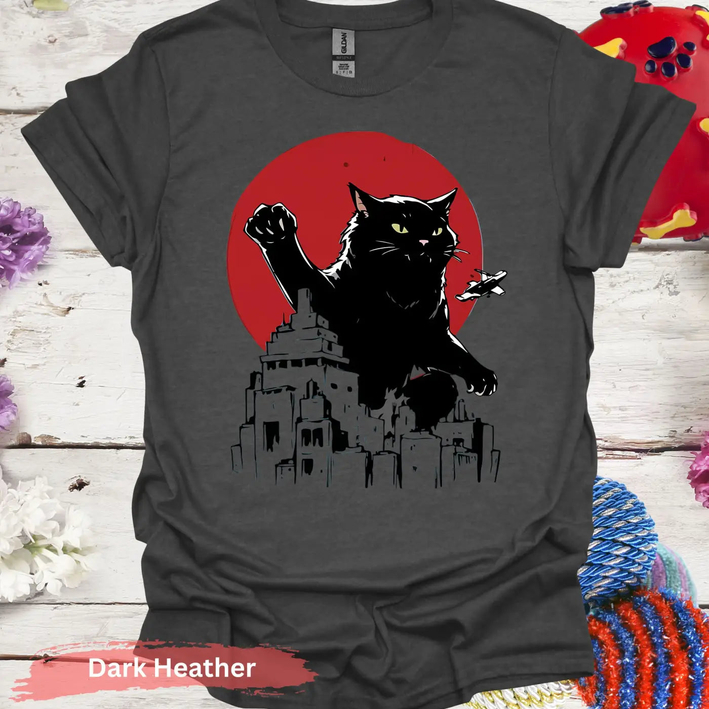 Catzilla T-shirt - S / Dark Heather - Physical Item