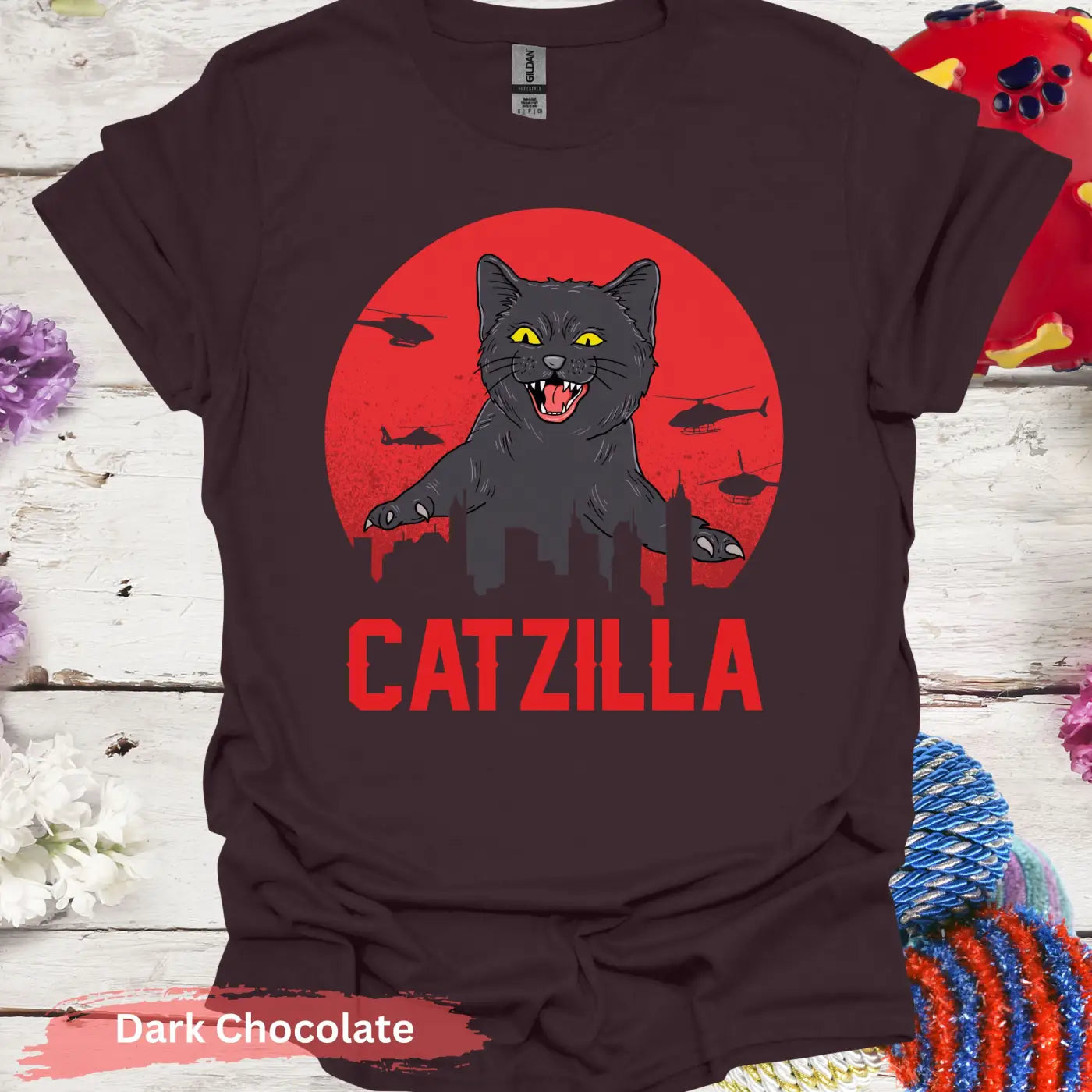 Catzilla T-shirt - S / Dark Chocolate - Physical Item