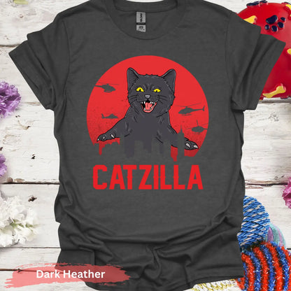 Catzilla T-shirt - S / Dark Heather - Physical Item